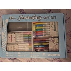 Zebra Journaling Gift Set 33 CT Includes Journal Highlighters Markers M39E